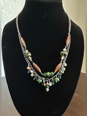 Bohemian Green and Brown Layered Necklace